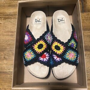 Dirty Laundry Colorful Crochet Slide Sandals